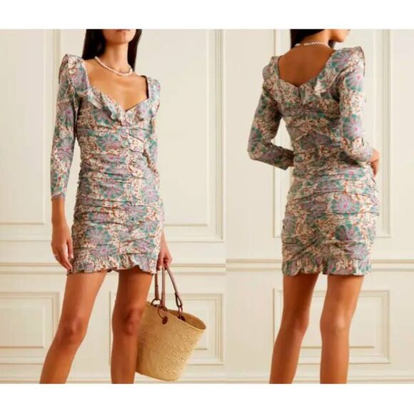 NWT Veronica Beard Lozano Ruched Crepe Mini Dress Women’s Size 10 - Picture 11 of 11